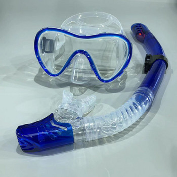 QYQ Професионален комплект за гмуркане с шнорхел, силиконова пола за възрастни, очила против замъгляване, очила, плуване, гмуркане, маски