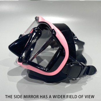 Ултра широка визия плаваща гмуркаща белодробна чанта за гмуркане маска силиконова пола три огледала панорама за възрастни напълно суха маска за гмуркане