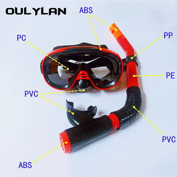 Oulylan Diving Goggles Swimming Tube Snorkel Professional Snorkel Diving Mask Snorkels Goggles Glasses Mask για ενήλικες Unisex