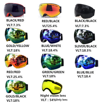 Γυαλιά για Snowboard Σκι με διπλά στρώματα κατά της ομίχλης, σφαιρικά γυαλιά ευρείας γωνίας χιονιού υψηλής ποιότητας UV400 Ανδρικά γυαλιά για snowmobile