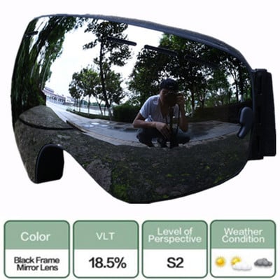 Ochelari cu straturi duble anti-ceață pentru schi snowboard, ochelari sferici cu unghi larg pentru zăpadă de înaltă calitate, UV400, bărbați, femei, ochelari pentru snowmobilul