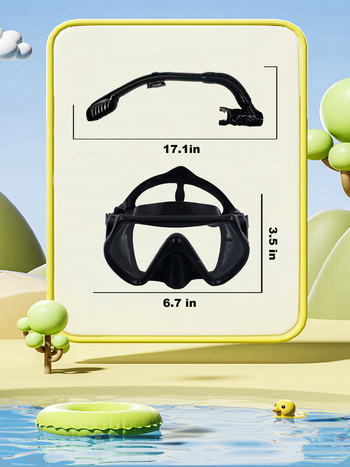 Маска за гмуркане Очила за гмуркане с шнорхел Подводна тръба против мъгла Подводна плувна тръба Безопасно водоустойчиво плувно оборудване за басейн за 5-12 деца