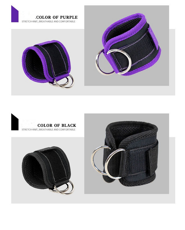 Fitnessi pahkluu rihmad, reguleeritavad D-rõngaga tugimansetid jõusaali jalgade jõutreeningu rihmaratas koos pandlaga Spordikaitse turvaröövlid