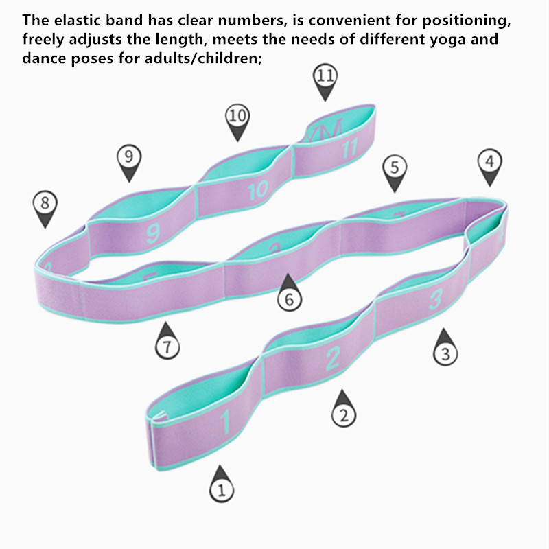 9/11 grid Segmenteeritud jooga venitusvöö Fitness Rally Belt Dance digitaalne elastne vöö