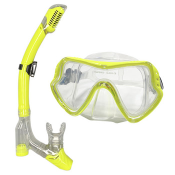 QYQ Маска за гмуркане Професионална маска за гмуркане с шнорхел и шнорхели Очила Очила за гмуркане Плуване Лесно дишане Комплект тръби за шнорхел Маска