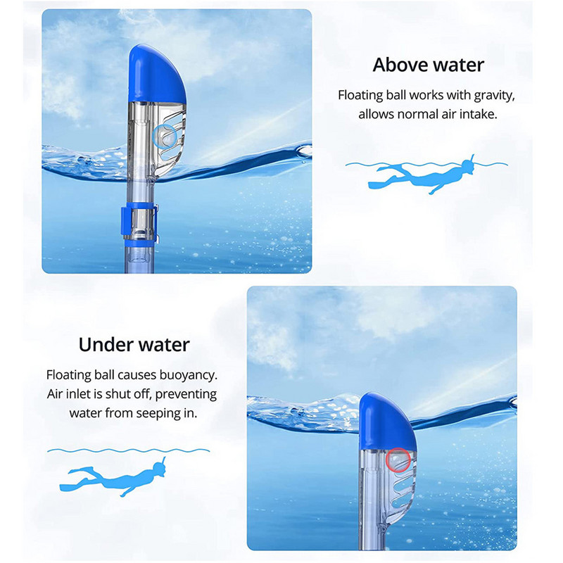 Mască de scufundări Set mască de snorkeling pliabilă anti-ceață cu sistem complet uscat pentru înot gratuit Echipament profesional de snorkeling Adulți Copii