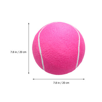 1 бр. 20 см надуваема фланелена топка Големи фирмени тенис топки Гумена топка за деца Спорт на открито (розово)