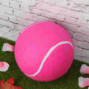 1 бр. 20 см надуваема фланелена топка Големи фирмени тенис топки Гумена топка за деца Спорт на открито (розово)
