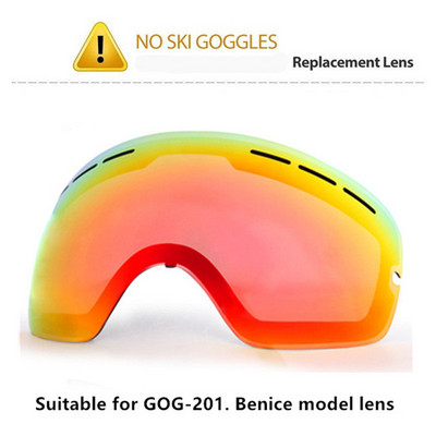 Original Lens Ski Goggles Lens Anti-fog UV400 Big Spherical Ski Glasses Snow Goggles Eyewear Lenses Replacement Only Lens