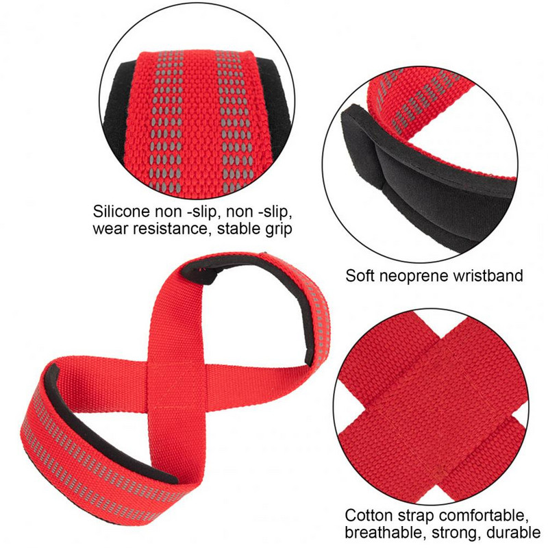 Traka za dizanje utega protiv klizanja Podstavljena Slika 8 Trake za dizanje za muškarce Žene Ručka za dizanje utega za bodybuilding za dom