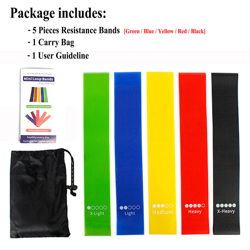 5 taseme vastupidavusribade komplekt meestele ja naistele Treeningpaelad kodus jõusaalis Treeninguks Jooga Fitness Treening Elastne riba