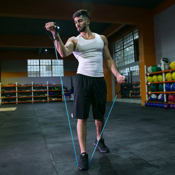 Шнур за упражнения с дръжки Еластични ленти за фитнес Разтегателни ленти Крака Ленти за глезени за мускулна тренировка/Оформяне на тялото/Физиотерапия