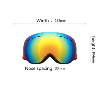 Αθλητικά χειμερινά γυαλιά σκι φωτοχρωμικά διπλά στρώματα Αντι-ομίχλης προστατευτικά γυαλιά Snowboard Snowboard για Άντρες Γυναικεία Εξοπλισμός Σκι