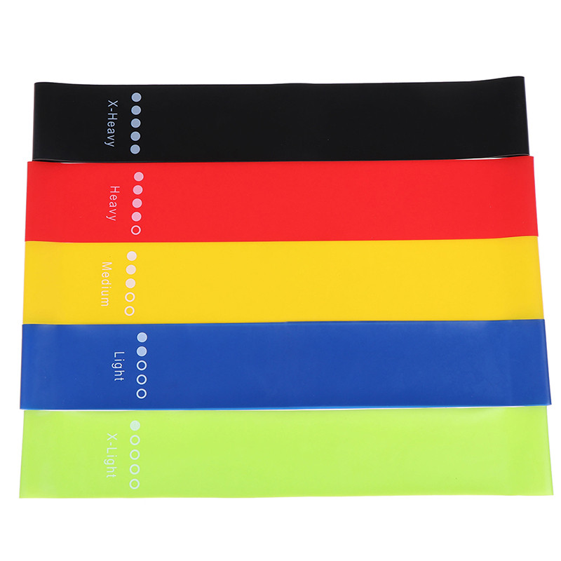 Устойчиви на йога ластици Фитнес оборудване на закрито на открито 0,35 mm-1,1 mm Пилатес Спортни тренировки Тренировка Еластични ленти 5 цвята
