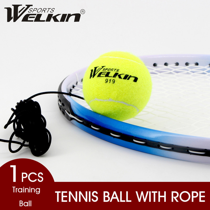 Welkin Professional Partner Rebound Практична топка с 3,8 метра еластично въже Тенис тренировъчна гумена топка за начинаещи