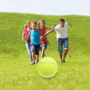 20 см надуваема фланелена топка Тенис топка Гигантска играчка за домашни любимци Тенис топка Играчка за дъвчене на кучета Подписани тенис топки Топка за деца на открито