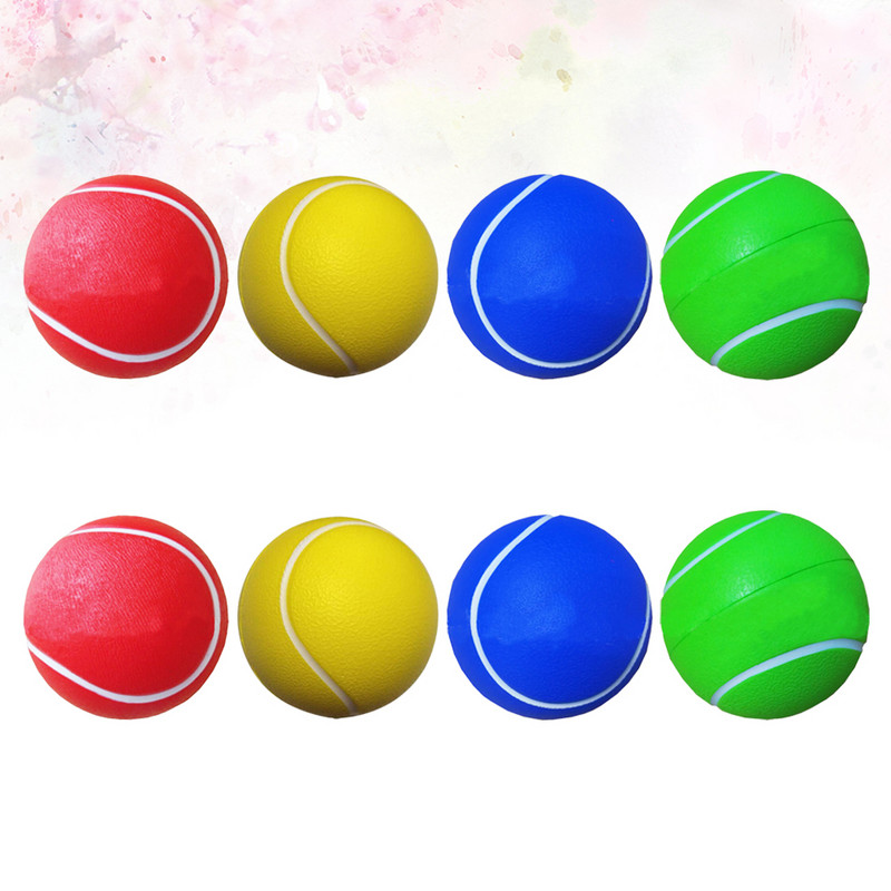8 бр. Тенис топки за креативно обучение Тенис топки за тренировки за тренировка Спортни PU тренировъчни топки за тенис Топка за игра (2 бр. Жълти,