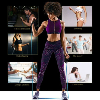 Ελαστική ζώνη 5 επιπέδων με λαβές Yoga Pull Rope Elastic Gym Fitness Exercise Tube Band For Home Workouts Προπόνηση δύναμης