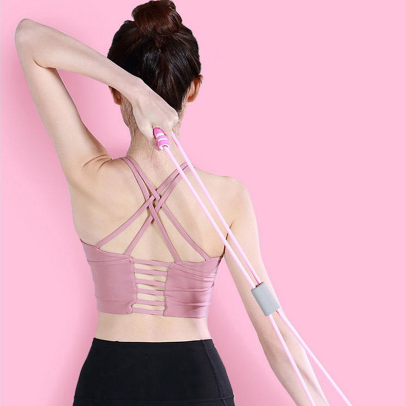 Gimnastikos salė 8 žodžių elastinė juosta krūtinės lavinimo guma prailginimo virvė Sportinė treniruotė Atsparumo juostos Fitneso įranga Jogos treniruotės