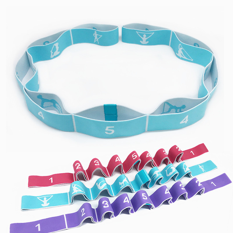 9 tinkleliai Daugiafunkcinis jogos tempimo diržas suaugusiems Lotynų Amerikos šokių treniruotės elastinės juostos pradedantiesiems pilateso pasipriešinimo juosta