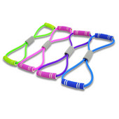 8 formos traukimui atsparios lyno juostos guma su putplasčio rankenomis, tamprus, elastingas 8 žodžių krūtinės išplėtimas, virvė, joga, mankšta