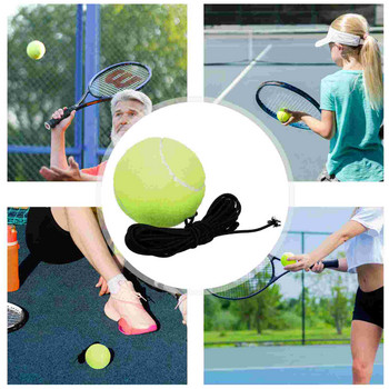 2 τμχ Ατομικές μπάλες προπόνησης τένις Μπάλες για σκύλους Παιχνίδια τένις υψηλής ελαστικότητας με σχοινί