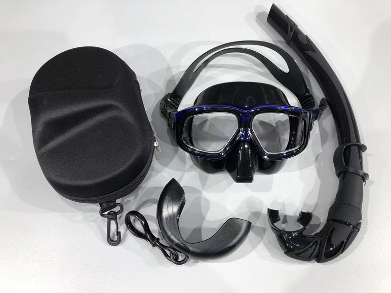 Професионална силиконова водоустойчива маска за гмуркане за възрастни, огледало за гмуркане, плаващ комплект за гмуркане против замъгляване, дълбок комплект с голяма рамка