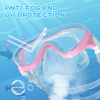 Детски очила за плуване Регулируема голяма рамка 180° широка видимост против замъгляване UV защита Спортни плувни очила за гмуркане Подарък за деца