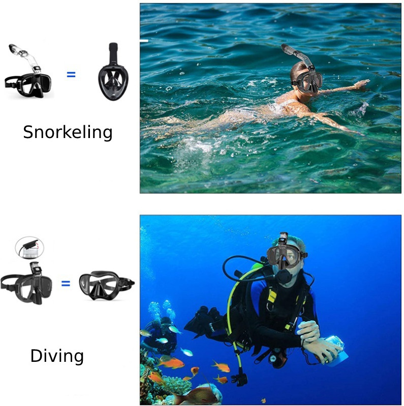 Nardymo kaukė Reguliuojama nardymo kaukė Dioptrijų Panoraminė Nuotėkio Apsauga nuo Rūko suaugusiems Vaikams Plaukimo akiniai Apranga Dovana