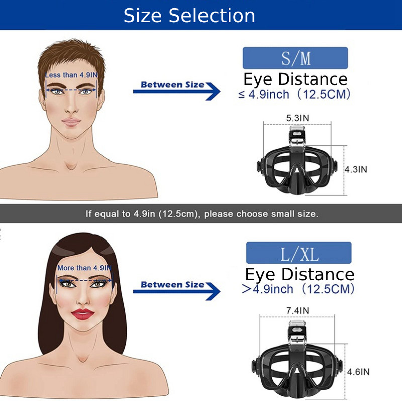 Nardymo kaukė Reguliuojama nardymo kaukė Dioptrijų Panoraminė Nuotėkio Apsauga nuo Rūko suaugusiems Vaikams Plaukimo akiniai Apranga Dovana