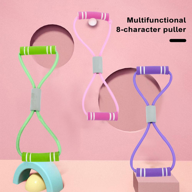 Jogos pasipriešinimo juosta su rankena 8 formos elastinė pratimų juosta raumenų lavinimo pagalbinė priemonė treniruoklių salė fitneso elastinė traukimo virvė