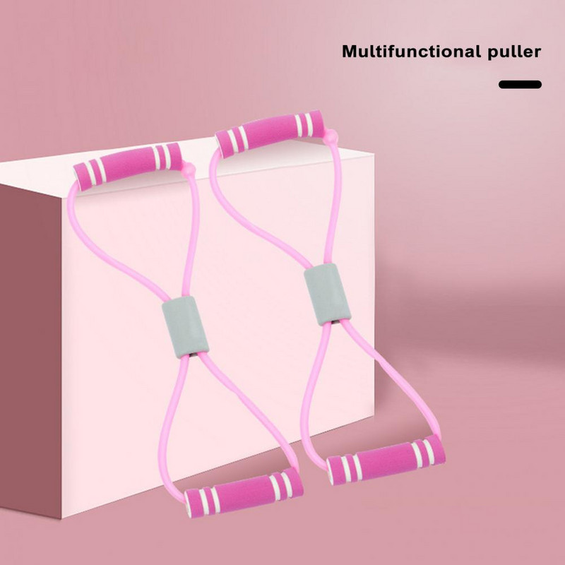Jogos pasipriešinimo juosta su rankena 8 formos elastinė pratimų juosta raumenų lavinimo pagalbinė priemonė treniruoklių salė fitneso elastinė traukimo virvė