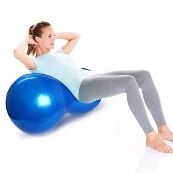 90*45cm анти-спукваща фъстъчена йога топка за домашни упражнения Фитнес оборудване Спортна фитнес зала Йога Пилатес Тренировка с помпа