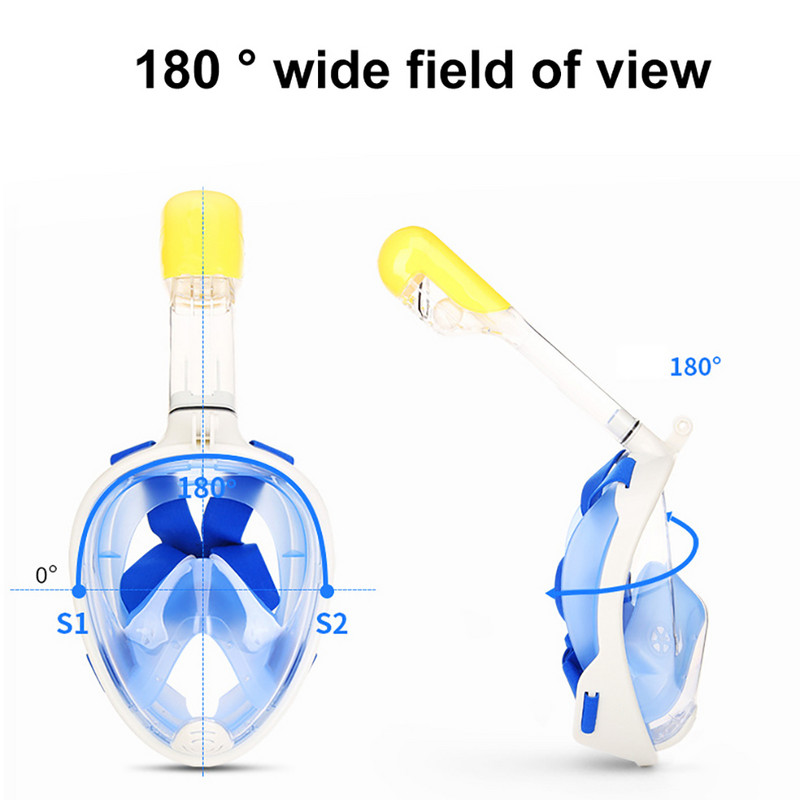 Маска за гмуркане с шнорхел Очила Напълно суха водоустойчива система Очила за гмуркане за възрастни Еластична лента против замъгляване Аксесоари за плуване