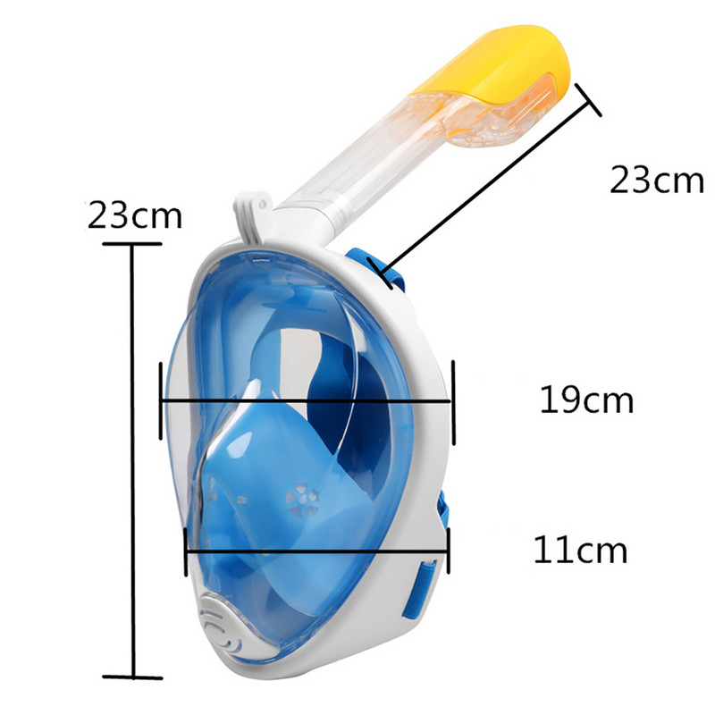 Маска за гмуркане с шнорхел Очила Напълно суха водоустойчива система Очила за гмуркане за възрастни Еластична лента против замъгляване Аксесоари за плуване