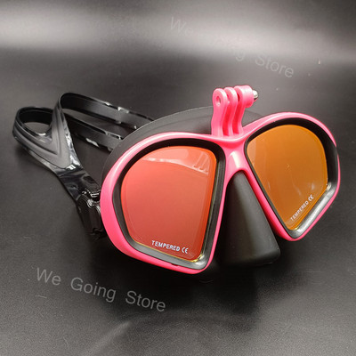 Нова Gopro огледална маска за гмуркане с шнорхел Професионални очила за гмуркане с държач за камера Закалено стъклено покритие на обектива Маска за гмуркане