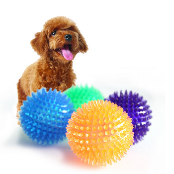 Pet Dog Toys Cat Puppy Sounding Toy Polka Squeaky Tooth Cleaning Ball TPR Εκπαίδευση Δόντια κατοικίδιων Αξεσουάρ με αγκάθια παιχνίδια για μάσημα