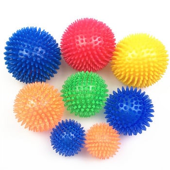 Pet Dog Toys Cat Puppy Sounding Toy Polka Squeaky Tooth Cleaning Ball TPR Εκπαίδευση Δόντια κατοικίδιων Αξεσουάρ με αγκάθια παιχνίδια για μάσημα