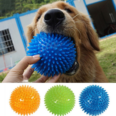 Pet Dog Toys Cat Puppy Sounding Toy Polka Squeaky Tooth Cleaning Ball TPR Training Pet Teeth Chewing Toy Thorn Balls Аксесоари