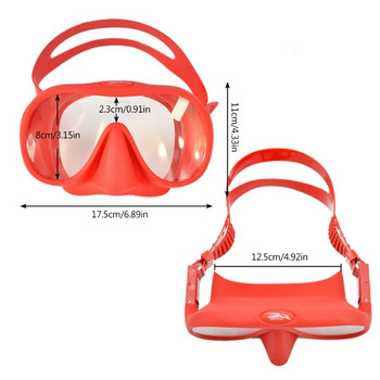 Маска за гмуркане за възрастни, маска за гмуркане от закалено стъкло, противозамъгляваща се, маска за плуване, очила с капак за нос за гмуркане с шнорхел, свободно гмуркане, плуване