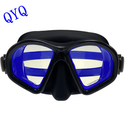 Модна маска за гмуркане QYQ с галванично покритие от желязо и закалено стъкло, екологично чиста вентилационна тръба от силикагел