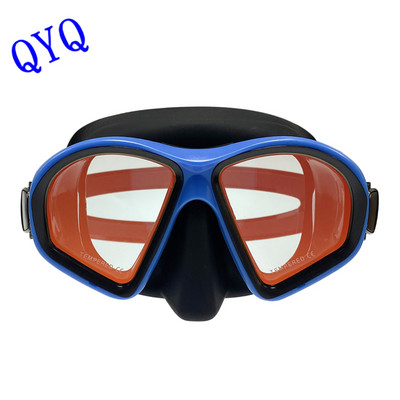 Модна маска за гмуркане QYQ с галванично покритие от желязо и закалено стъкло, екологично чиста вентилационна тръба от силикагел