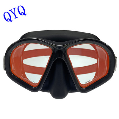 Модна маска за гмуркане QYQ с галванично покритие от желязо и закалено стъкло, екологично чиста вентилационна тръба от силикагел