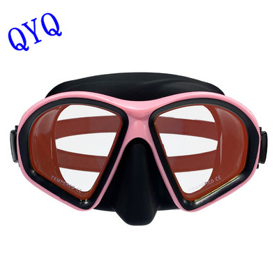 Модна маска за гмуркане QYQ с галванично покритие от желязо и закалено стъкло, екологично чиста вентилационна тръба от силикагел