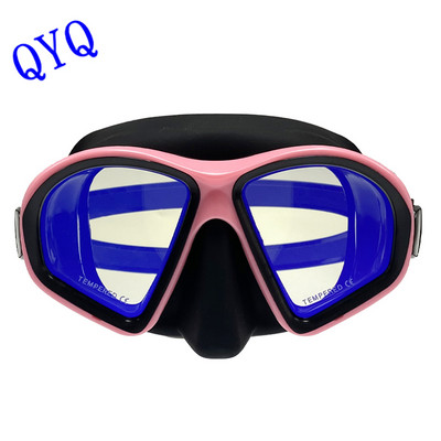 Модна маска за гмуркане QYQ с галванично покритие от желязо и закалено стъкло, екологично чиста вентилационна тръба от силикагел