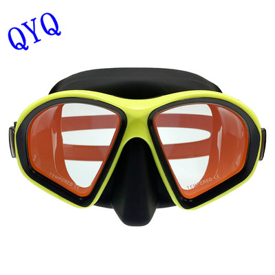 Модна маска за гмуркане QYQ с галванично покритие от желязо и закалено стъкло, екологично чиста вентилационна тръба от силикагел