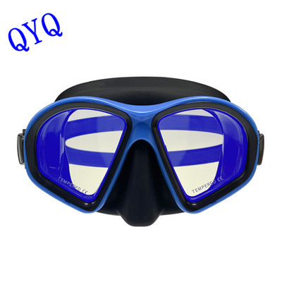 Модна маска за гмуркане QYQ с галванично покритие от желязо и закалено стъкло, екологично чиста вентилационна тръба от силикагел