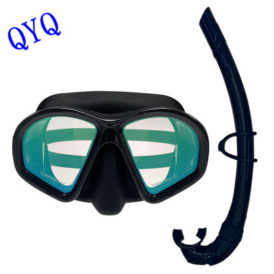 Модна маска за гмуркане QYQ с галванично покритие от желязо и закалено стъкло, екологично чиста вентилационна тръба от силикагел