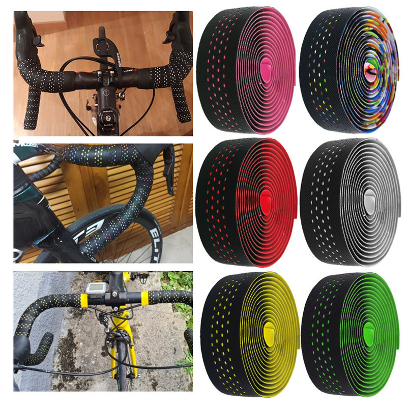 1 чифт Лента за кормилото на шосеен велосипед Аксесоари за велосипеди Колоездене Мек PU EVA против хлъзгане MTB Bike Bar Tape Лента за ръкохватка за абсорбиране на удари