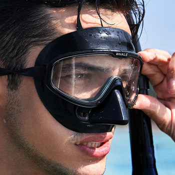 Μάσκα κατάδυσης 2023 Πλήρες πρόσωπο καθαρό φακό κατά της ομίχλης Υποβρύχια μάσκα κολύμβησης Γυαλιά κολύμβησης με αναπνευστήρα Εξοπλισμός καταδυτικών γυαλιών για ενήλικες